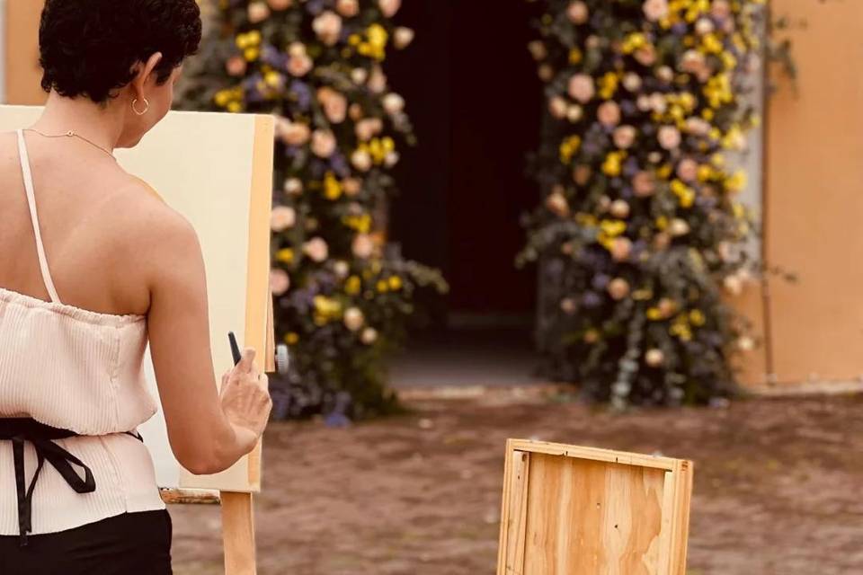 Pintura ao vivo de casamento