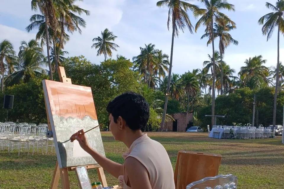 Pintura ao vivo de casamento n