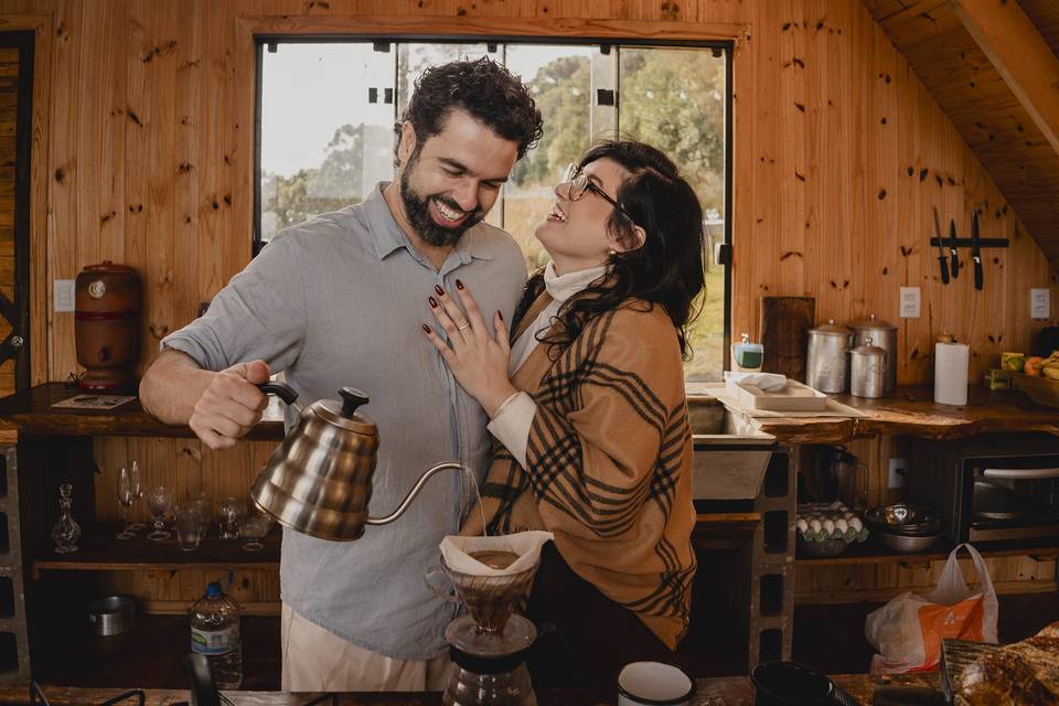 Ensiao de casal em casa