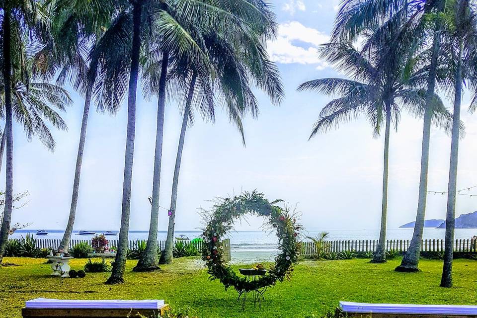 Vista do espaço da praia