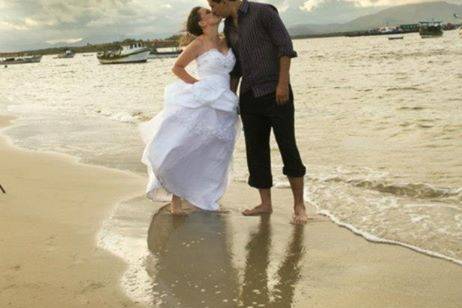 Montagem na praia
