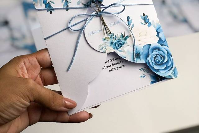 Azul floral sofisticação