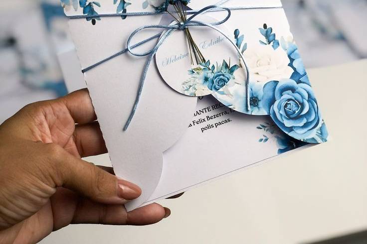 Azul floral sofisticação