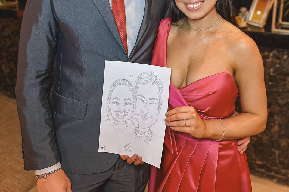 Caricatura casal