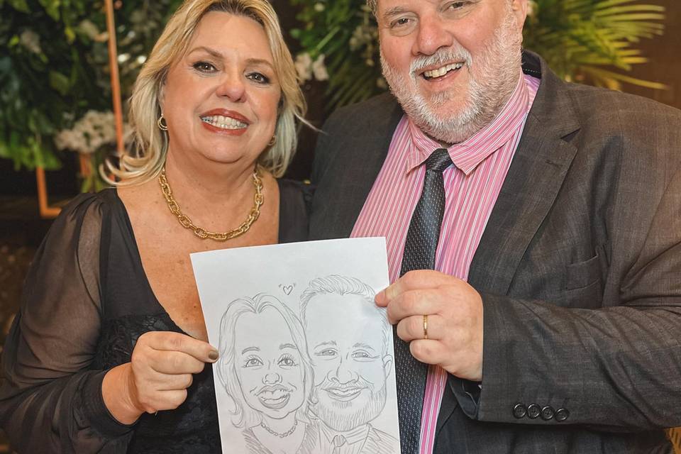 Caricatura casal