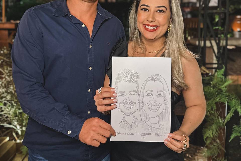 Caricatura casal