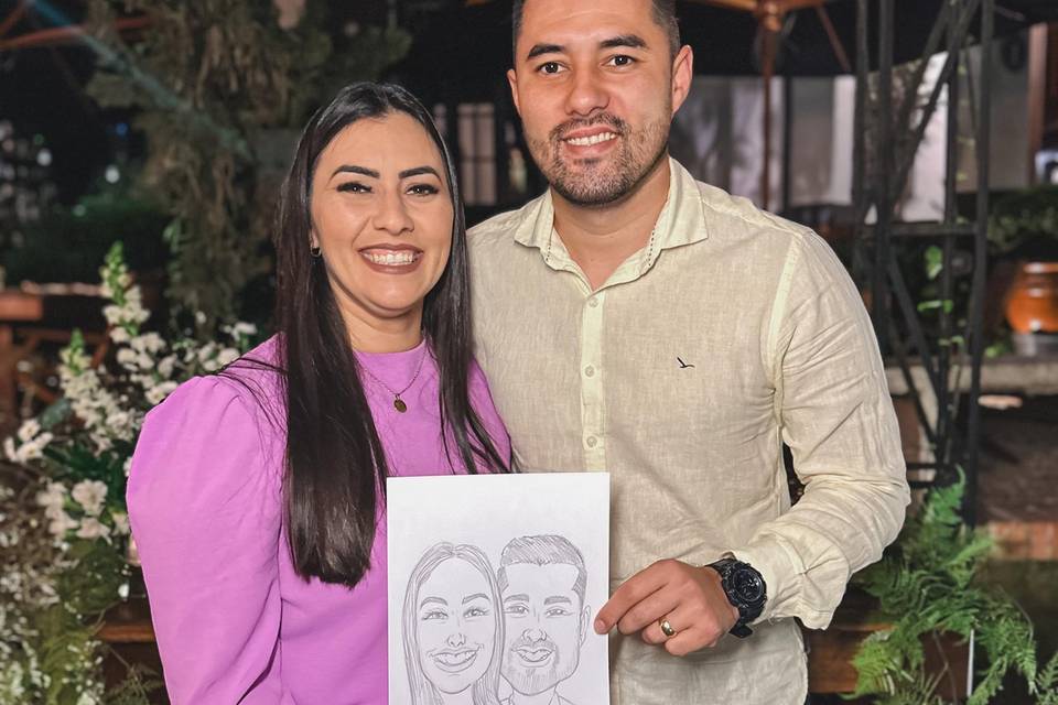 Caricatura casal