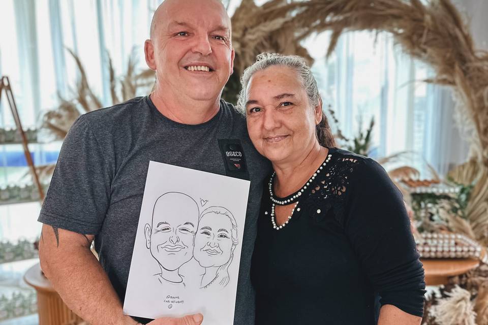 Caricatura casal