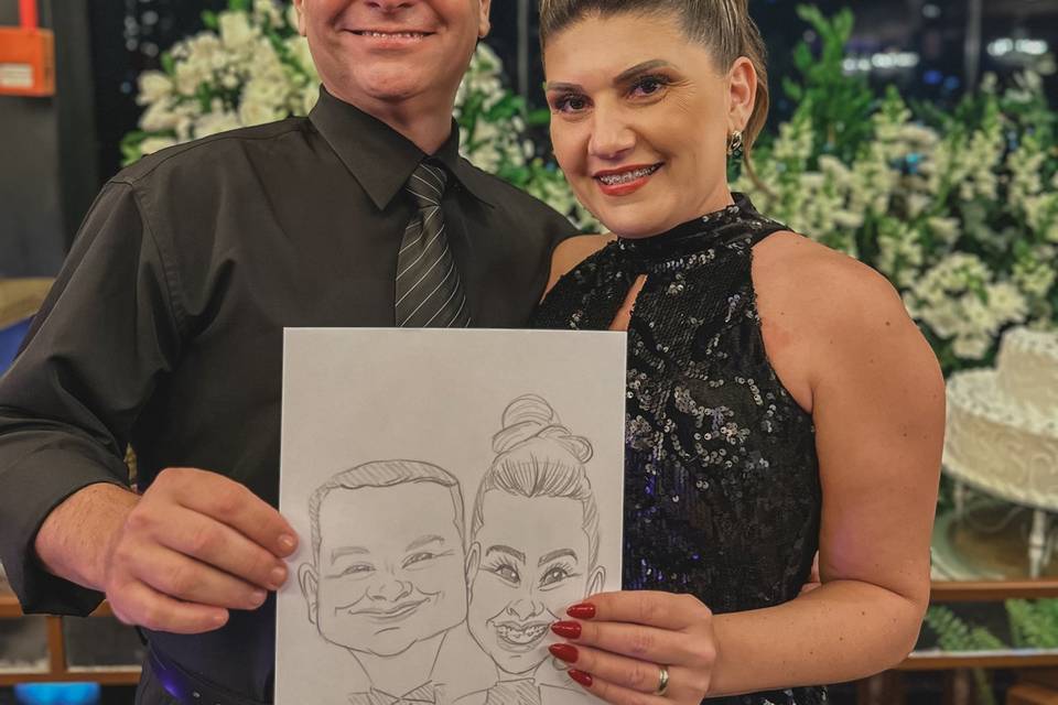 Caricatura casal