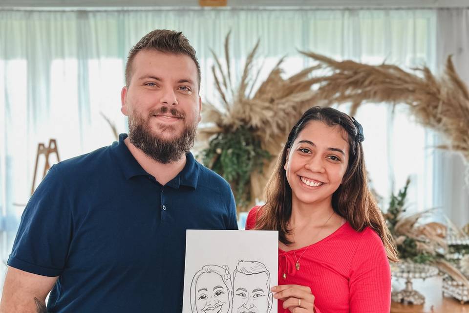 Caricatura casal