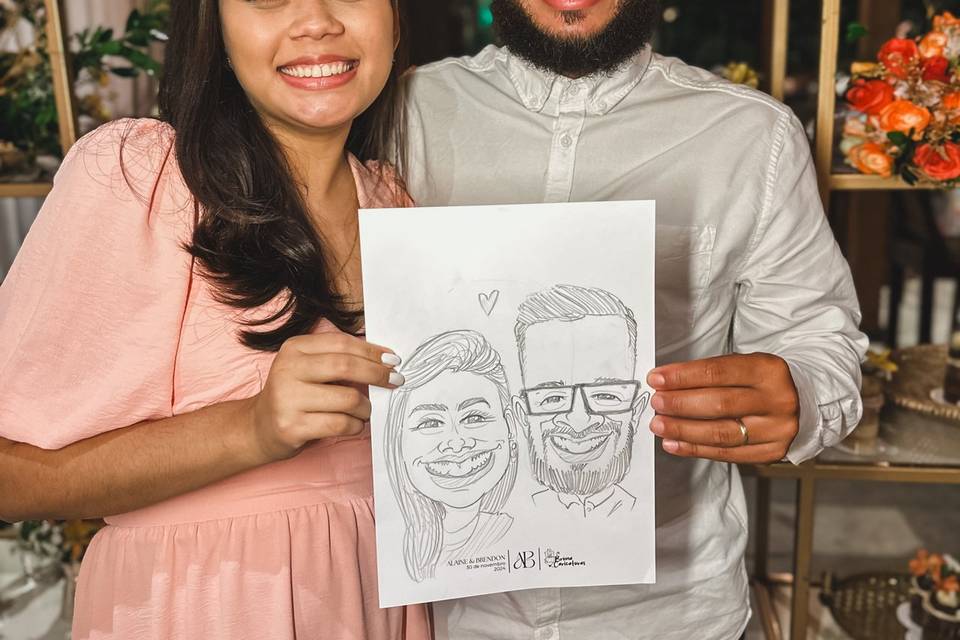 Caricatura casal