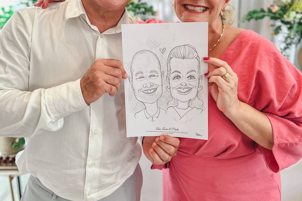 Caricatura casal