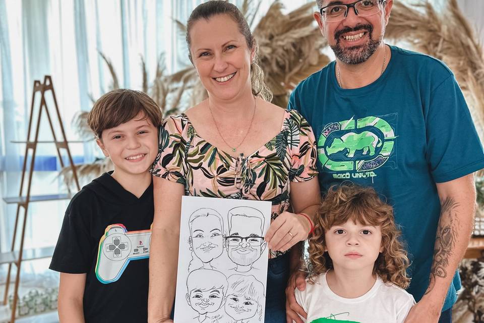 Caricatura família