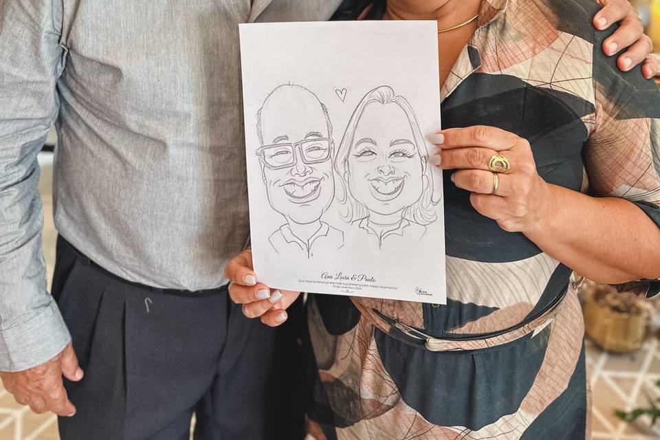 Caricatura casal