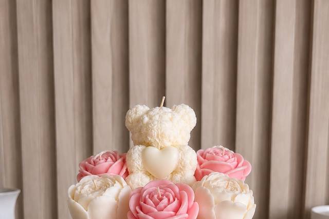 Mini buquê de velas na vela