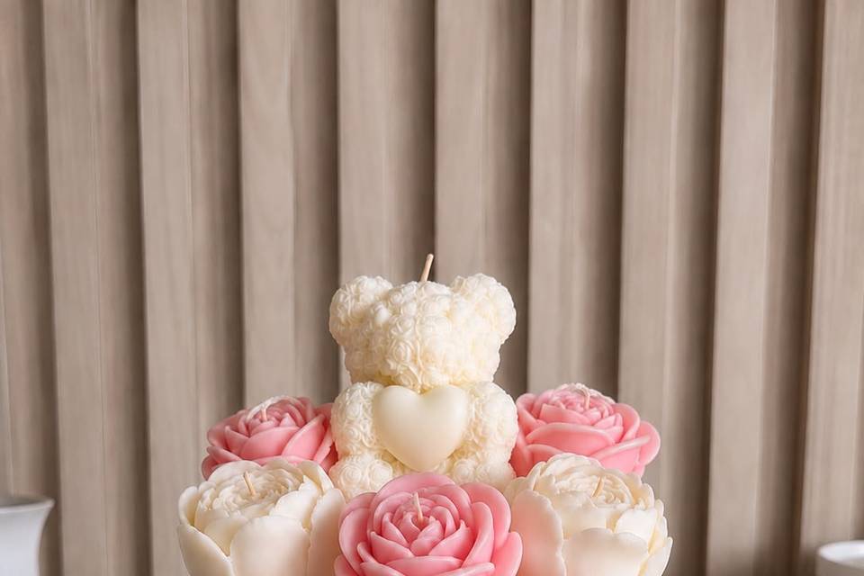 Mini buquê de velas na vela