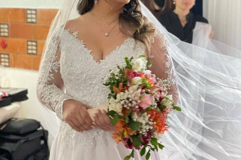 Noiva pronta para entrar.