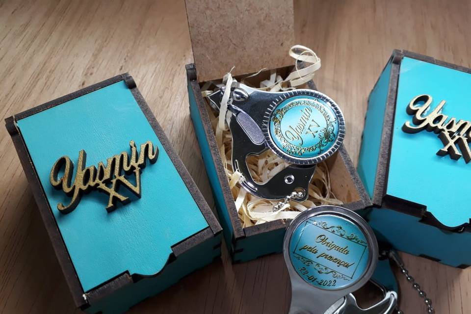 Kit Cx MDF Tiffany + chaveiro