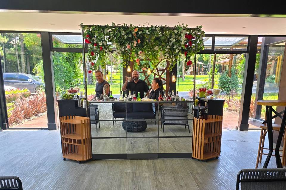 Bar decoração aéreo com ilha