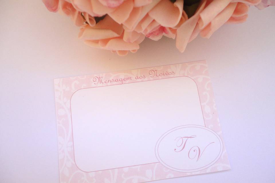 Cartão mensagem aos noivos