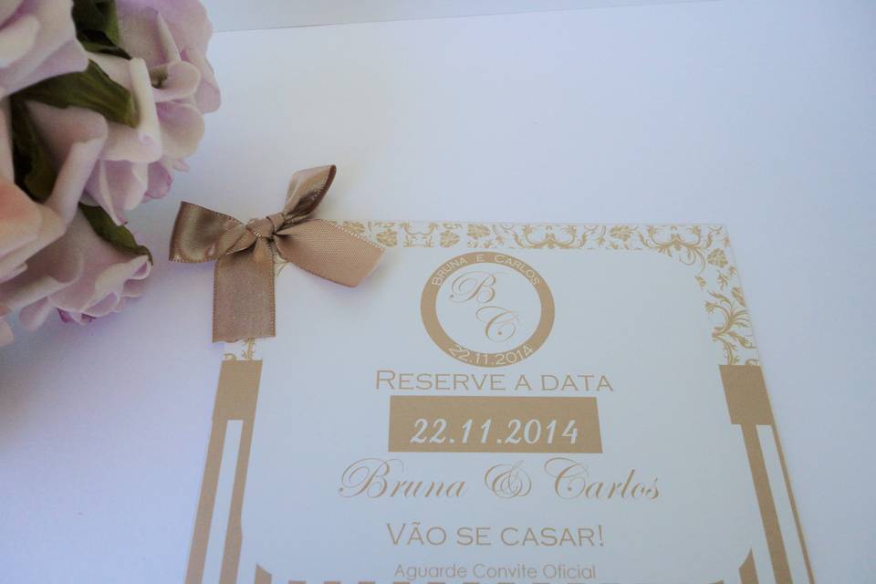 Save the date laço e imã