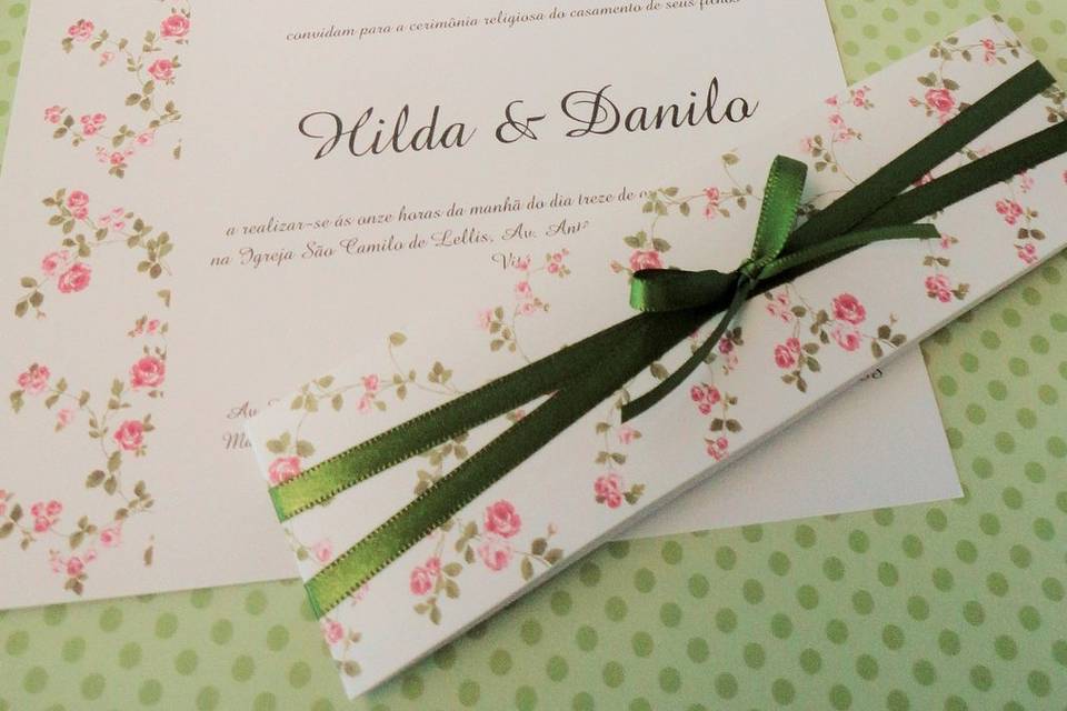 Convite floral verde
