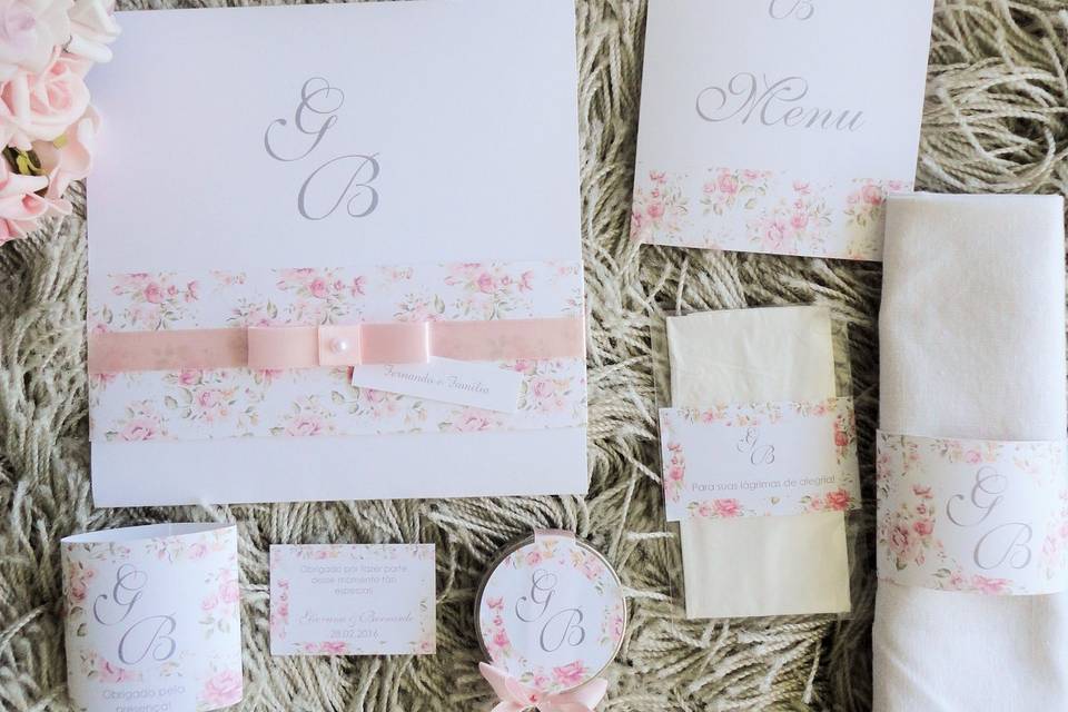 Kit casamento floral rosa