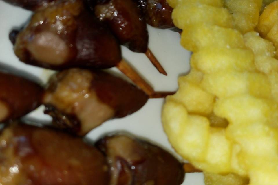 Coração de frango e fritas