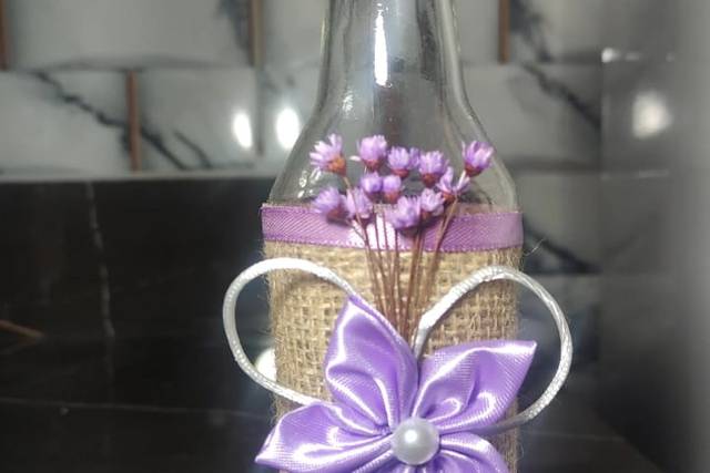 KIT com 10 garrafas decoradas.
