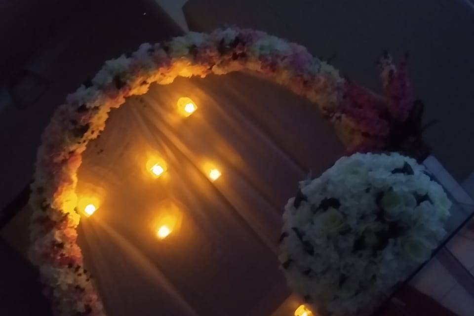 Arco de flores com vual