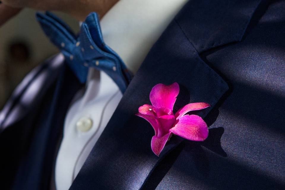 Detalhe da lapela floral