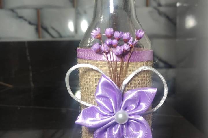KIT com 10 garrafas decoradas.