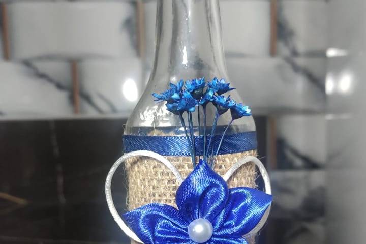 KIT com 10 garrafas decoradas.