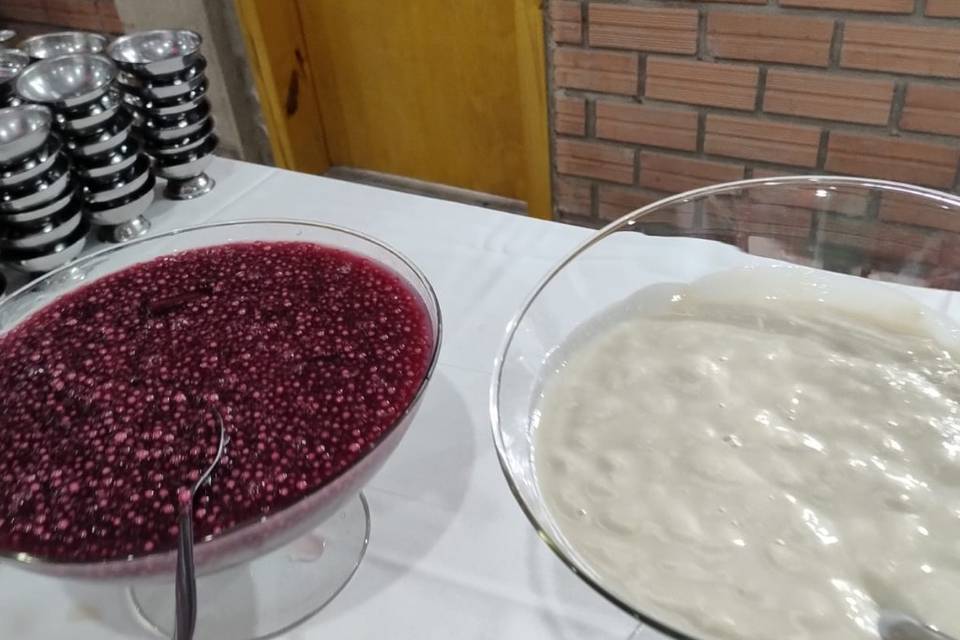 Sagu com creme