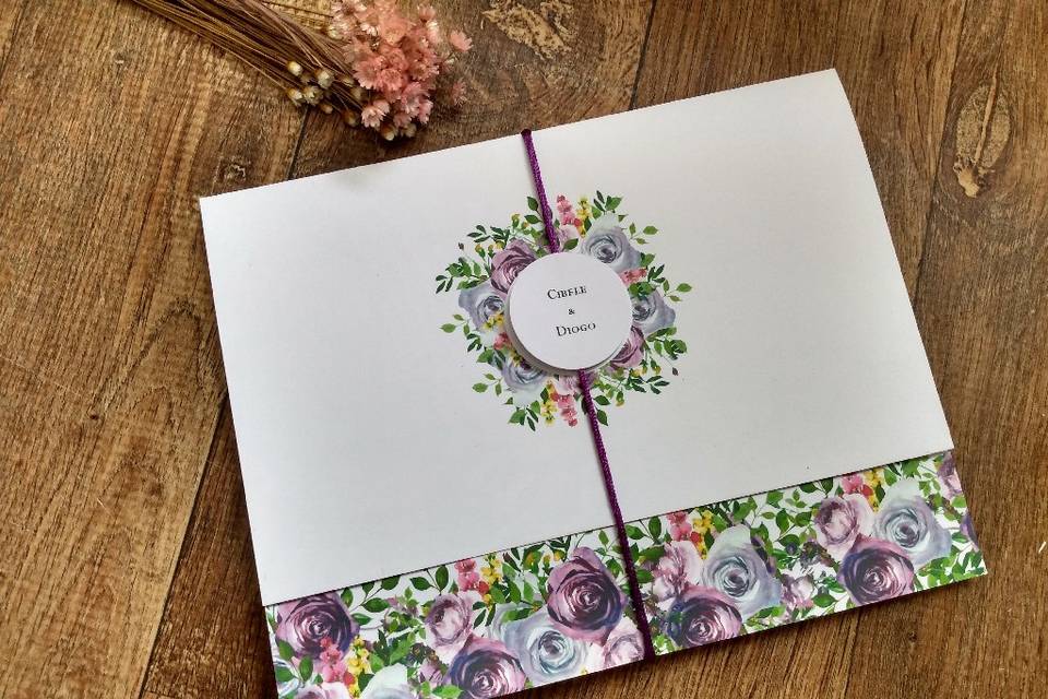 Convite Floral violeta