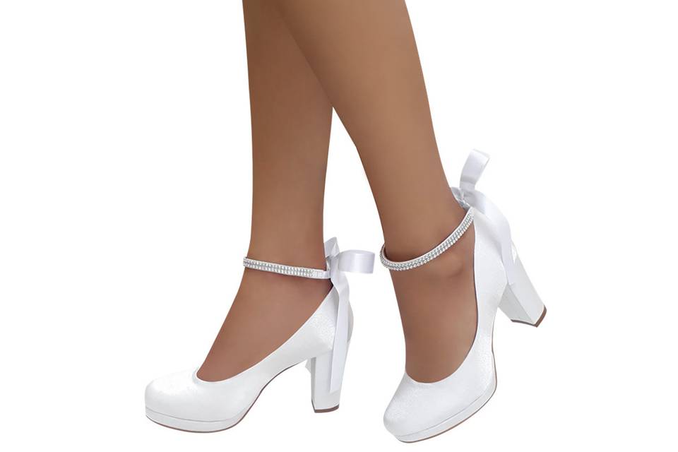 Sapato Noiva Branco Cetim