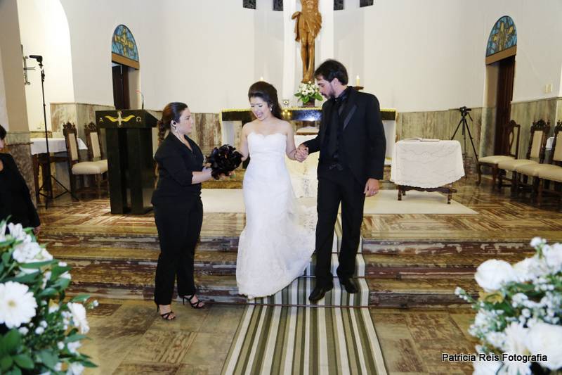 Recebendo o buquê