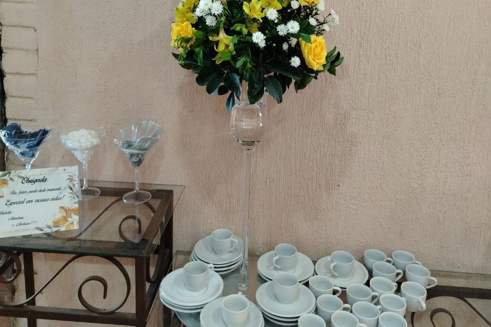 Arranjo mesa do café
