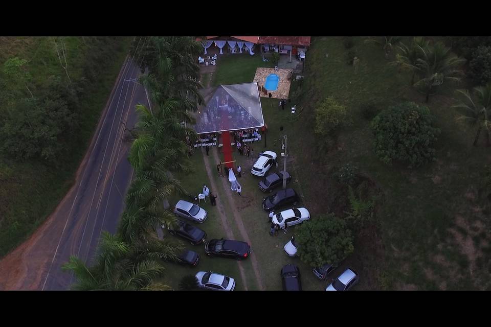 Imagem aérea da entrada noiva