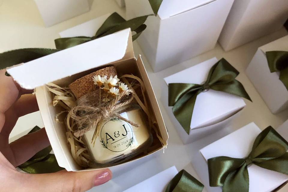 Velas com tampa cortiço