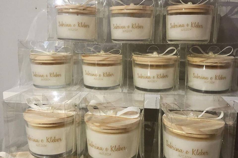 Velas com caixinha acetato