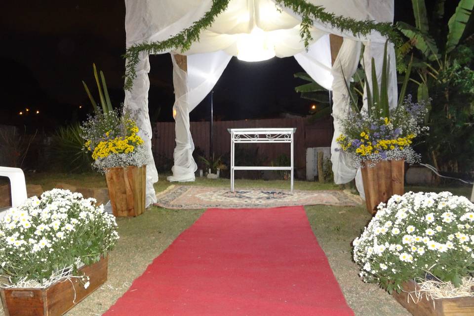 Gazebo foto frontal decorado