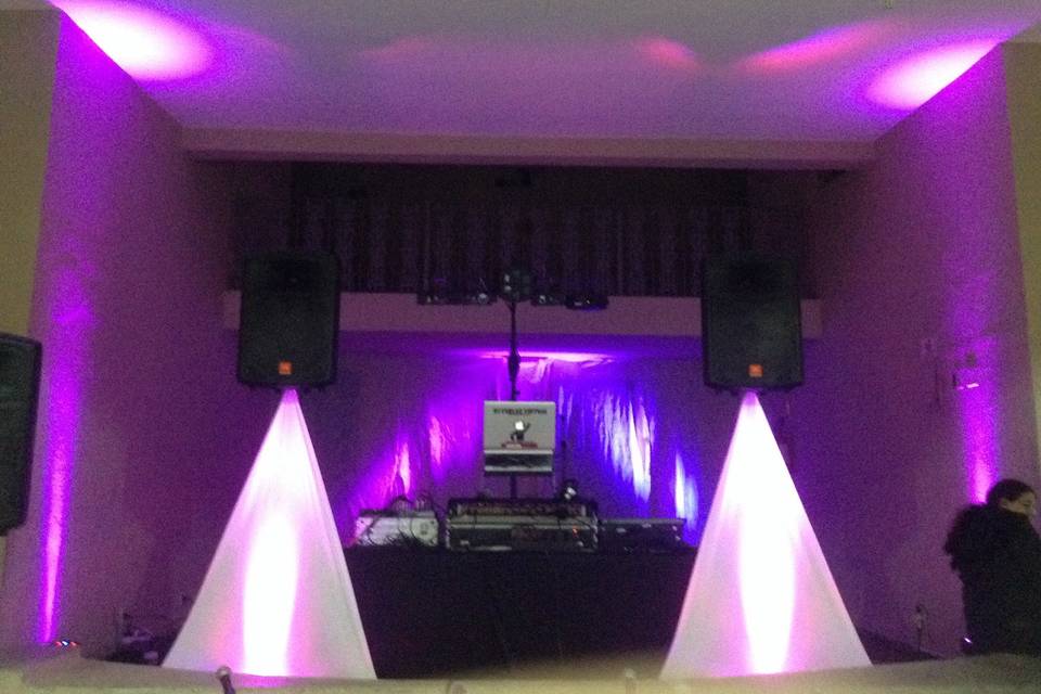 Setup com iluminação cênica