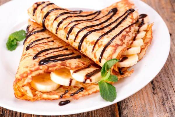 Crepe de Banana com Chocolate