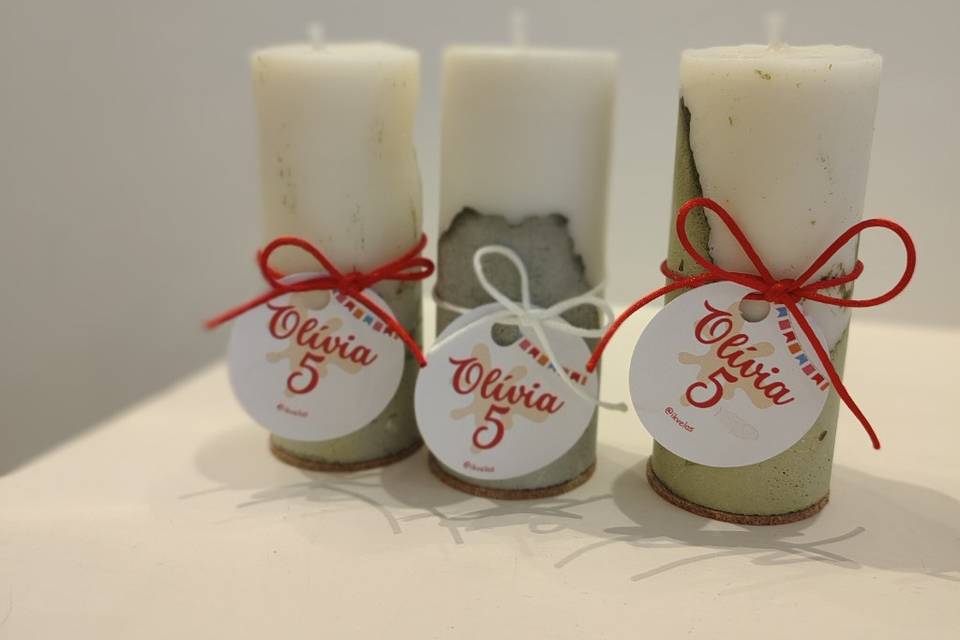 Velas no concreto personalizad