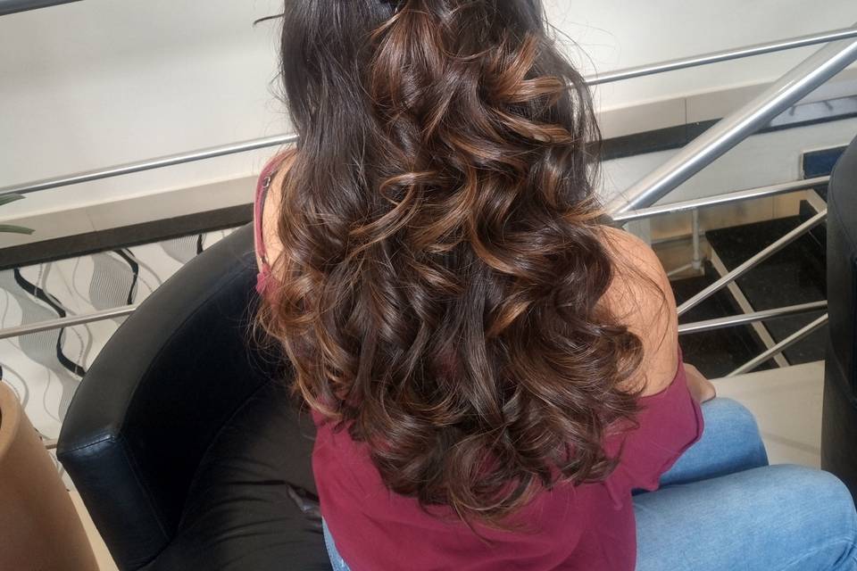 Penteado solto de madrinha