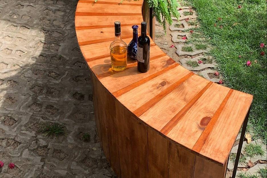 Bar madeira em módulos