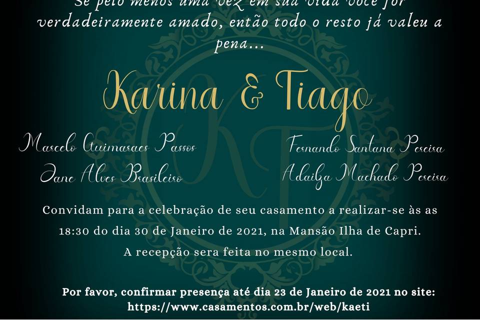 Convite de casamento