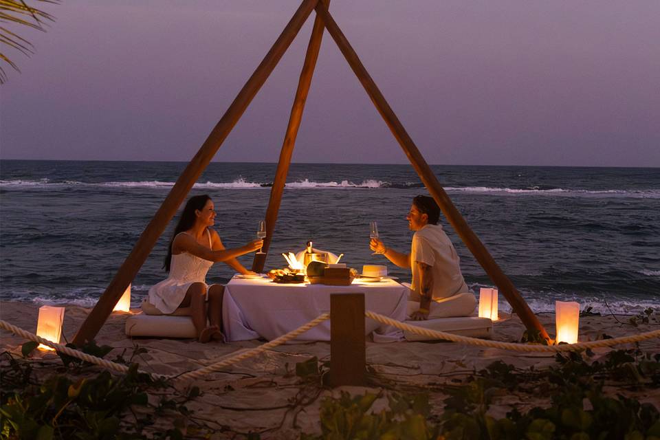 Experiência da Jantar na praia