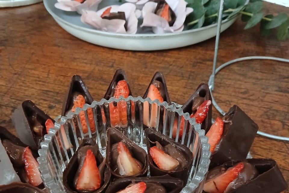 Barquinha brigadeiro e morango